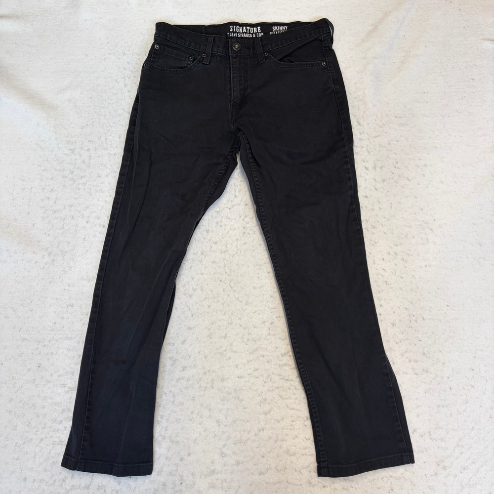 Signature by Levi Strauss & Co Skinny Jeans Mens 32x32 Black Denim
